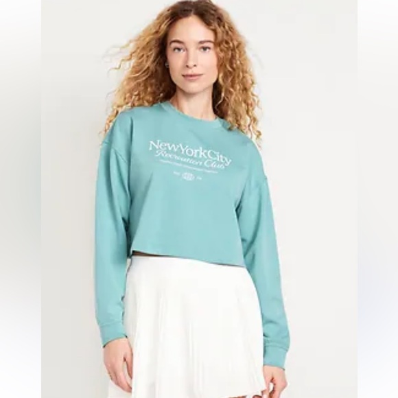 Old Navy Tops - Old Navy Active Dynamic Fleece Oversized Cropped Crewneck Sweatshirt XL